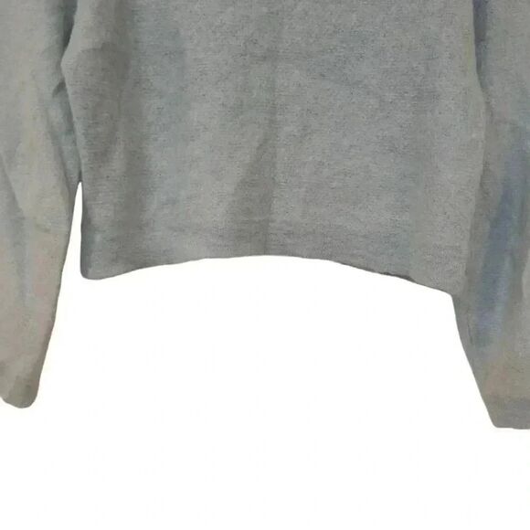 Pinko Tag Women's Blue Mohair/Alpaca/Poly Knit Cropped Crewneck Long Sleeve Swea - Picture 4 of 11